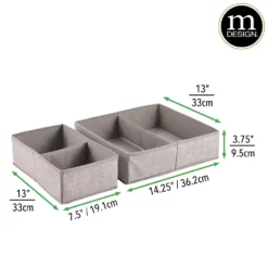 MDesign Fabric Nursery/Playroom Drawer Divider Organizer Bins, 3 Pack -US Storage Furniture Sales 6168147 ALT3