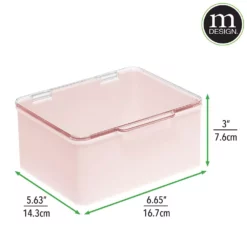 MDesign Plastic Playroom/Gaming Storage Organizer Box, Lid, 4 Pack -US Storage Furniture Sales 6168434 ALT3