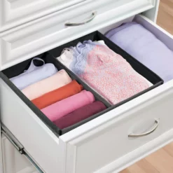 MDesign Fabric Dresser Drawer/Closet Storage Organizer, 2 Section Tray -US Storage Furniture Sales 6168477 ALT2