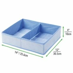 MDesign Fabric Dresser Drawer/Closet Storage Organizer, 2 Section Tray -US Storage Furniture Sales 6168477 ALT3
