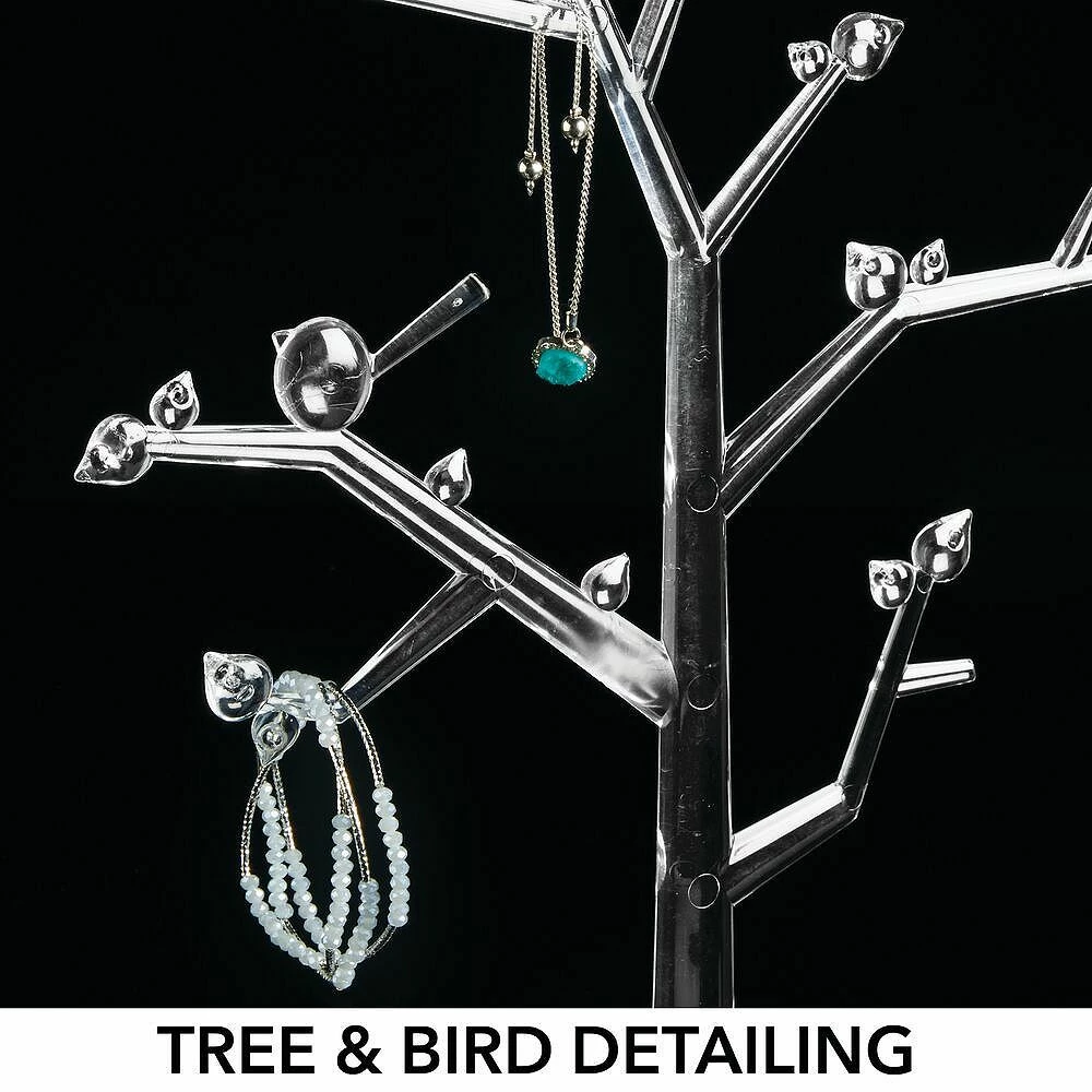 MDesign Plastic Jewelry Accessory Organizer Tree With Storage Tray 5 MDesign Plastic Jewelry Accessory Organizer Tree With Storage Tray - Image 3