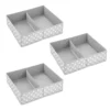 MDesign Fabric Dresser Drawer/Closet Storage, 2 Section Tray - 3 Pack -US Storage Furniture Sales 6168498 Gray White