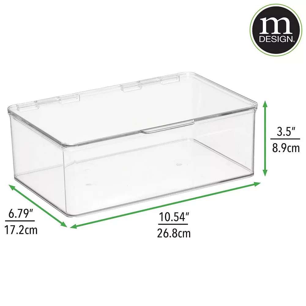 MDesign Plastic Playroom/Gaming Storage Organizer Box, Hinge Lid, 8 Pack 6 MDesign Plastic Playroom/Gaming Storage Organizer Box, Hinge Lid, 8 Pack - Image 4