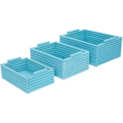 Blue Wooden Crate Nesting Boxes For Storage (3 Sizes, 3 Pieces) -US Storage Furniture Sales 6172537 ALT3