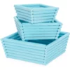 Blue Wooden Crate Nesting Boxes For Storage, Angled Design (3 Sizes, 3 Pieces) -US Storage Furniture Sales 6172549