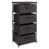 Black 4 Drawer Dresser, Fabric Clothes Storage Stand For Bedroom, Nursery, Closet Organizer -US Storage Furniture Sales 6172634