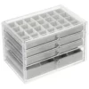 MDesign Plastic Jewelry Box, 4 Removable Storage Organizer Trays -US Storage Furniture Sales 6172775