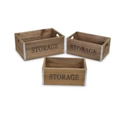 Cheungs Set Of 3 Wooden Storage Crates With Metal Border Accents 8 Cheungs Set Of 3 Wooden Storage Crates With Metal Border Accents -US Storage Furniture Sales 6288623 ALT2