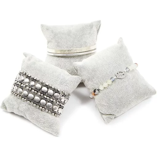 Juvale Bracelet Pillow Display 12-Pack Velvet Jewelry Display Pillow 3 X 3 Inches - Gray -US Storage Furniture Sales 6304866