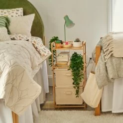 Beck Charging 2-Drawer Bamboo And Canvas Storage Unit -US Storage Furniture Sales 90