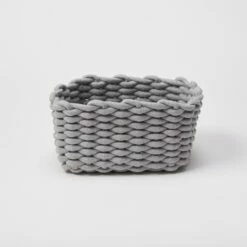 Ava Small Chunky Knit Basket -US Storage Furniture Sales Basket Ava Grey 003