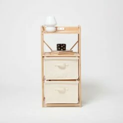 Beck Charging 2-Drawer Bamboo And Canvas Storage Unit -US Storage Furniture Sales ChargingCart Bamboo 073