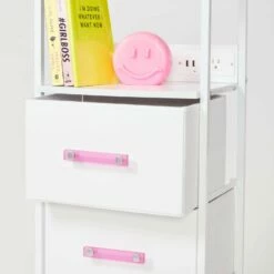 Sutton Charging 3-Drawer Cart On Wheels 31 Sutton Charging 3-Drawer Cart On Wheels -US Storage Furniture Sales ChargingCart Sutton PinkHandle 095 fd7576e8 1526 436f 952c 2c8f06597cc7