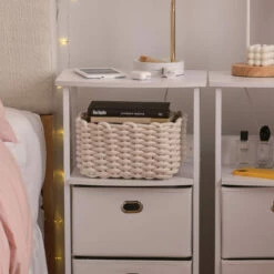 Ava Small Chunky Knit Basket -US Storage Furniture Sales Decor AvaBasketIvory 10