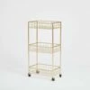 Wire 3-Tier Rolling Cart -US Storage Furniture Sales Gold Wire 3Tier Rolling Cart 012
