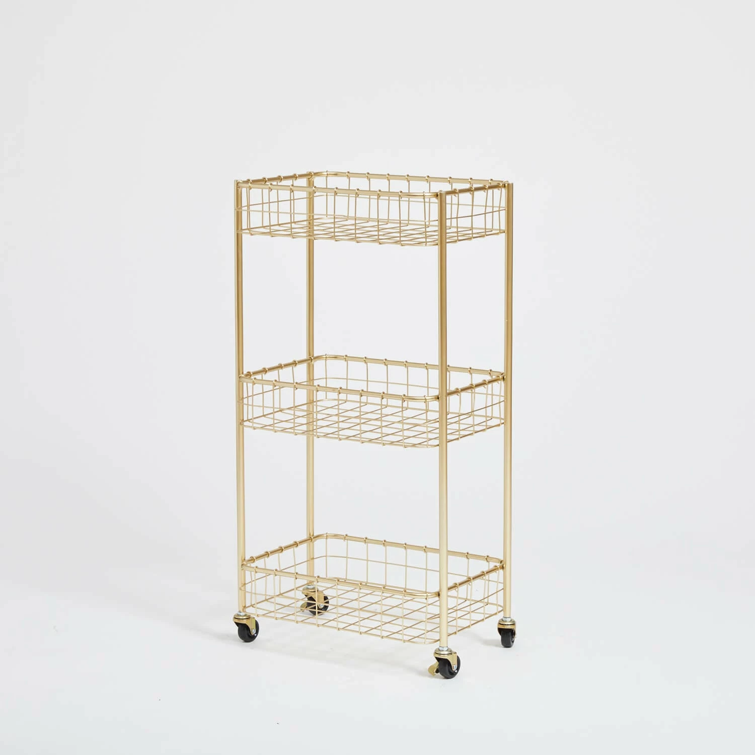 Wire 3-Tier Rolling Cart 3 Wire 3-Tier Rolling Cart