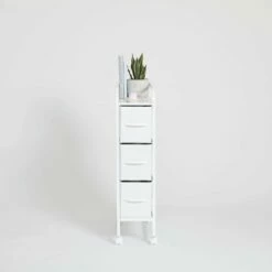 Reese Narrow 3-Drawer Cart On Wheels -US Storage Furniture Sales Narrow 3Drawer Cart White White 007 1