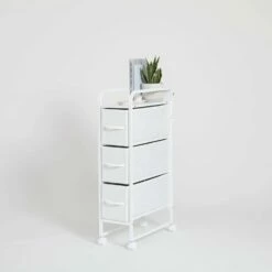 Reese Narrow 3-Drawer Cart On Wheels -US Storage Furniture Sales Narrow 3Drawer Cart White White 011 1