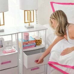 Sutton Charging 3-Drawer Cart On Wheels 25 Sutton Charging 3-Drawer Cart On Wheels -US Storage Furniture Sales Storage SuttonPink d2a413b6 9fa5 48c0 b83a a664b3689c08